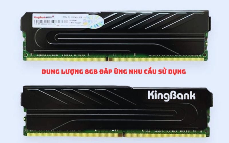 RAM Kingbank 8GB DDR4 3200MHz tản nhiệt sở hữu dung lượng 8GB, thoải mái sử dụng