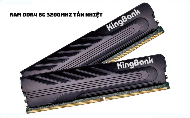 RAM Kingbank 8GB DDR4 3200MHz tản nhiệt RAM Kingbank 8GB DDR4 3200MHz tản nhiệt được trang bị bộ tản nhiệt giúp duy trì nhiệt độ hoạt động ổn địn