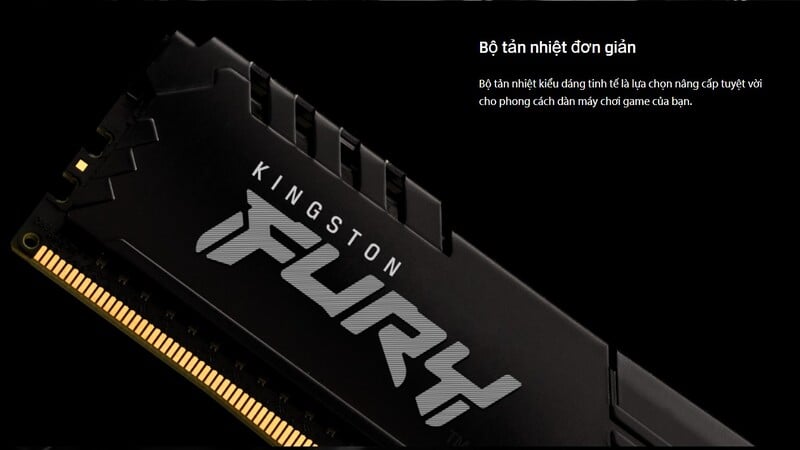 RAM Kingston Fury Beast 8GB DDR4 3200Mhz (1x 8GB) có dung lượng 8GB là lựa chọn phổ biến cho đa số PC hiện nay