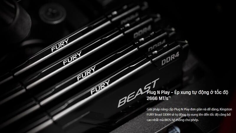 RAM Kingston Fury Beast 8GB DDR4 3200Mhz (1x 8GB) RAM Kingston Fury Beast 8GB DDR4 3200Mhz (1x 8GB) có tốc độ bus 3200Mhz, mang đến hiệu năng vượt trội