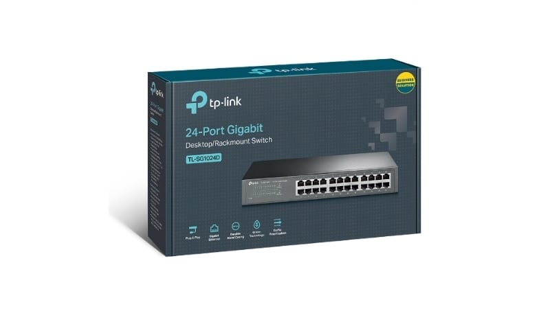 Switch TP-Link TL-SG1024D 24 Port 1G được trang bị 24 cổng RJ-45 Gigabit