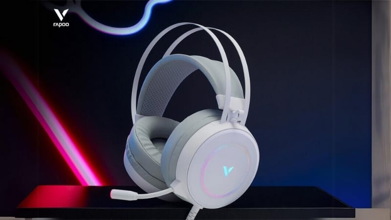 Rapoo VH160S được thiết kế theo phong cách over-ear với màu trắng tinh khôi