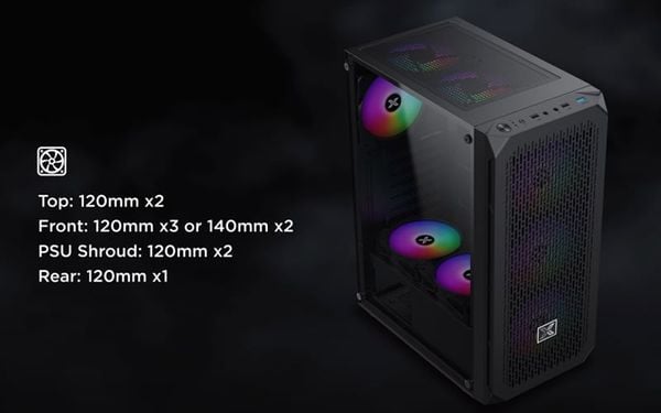 Hệ thống tản nhiệt 3 quạt của case XIGMATEK Sky 3F giúp PC tối ưu hiệu suất