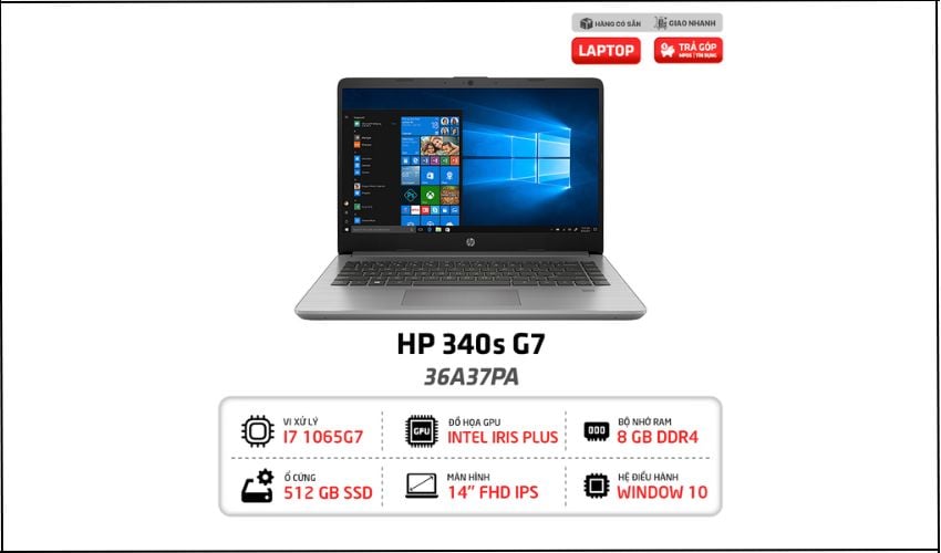 Laptop HP 340s G7 36A37PA: I7- 1065G7