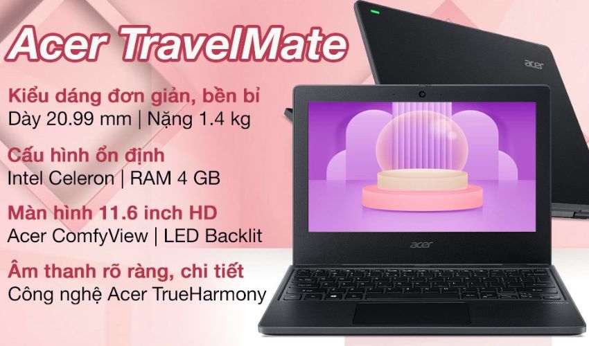 Laptop Acer TravelMate B3 TMB311 với CPU Intel Celeron N4020