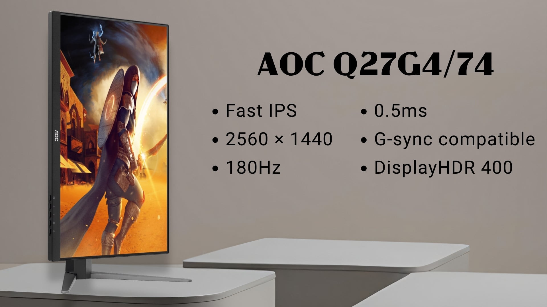 Top 5 màn hình gaming 2k - Màn hình Gaming 2K AOC Q27G4/74