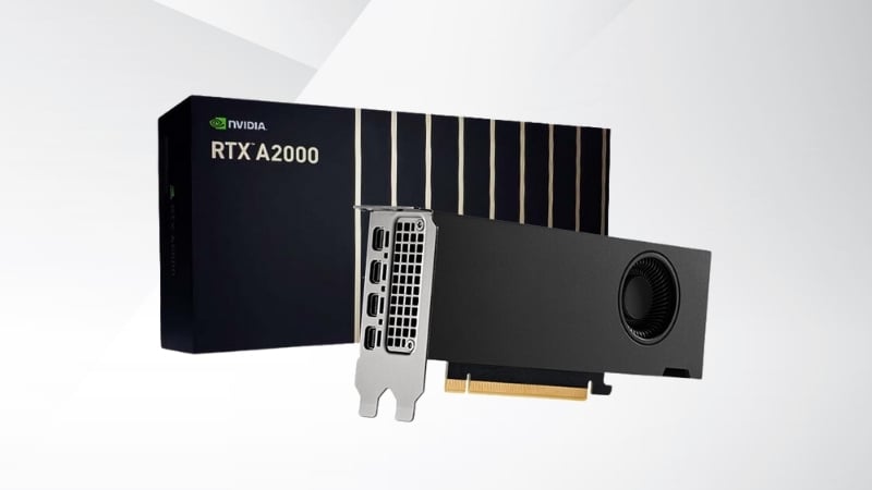 VGA Leadtek Quadro RTX A2000 không chỉ tiết kiệm không gian mà còn phù hợp với nhiều hệ thống PC khác nhau