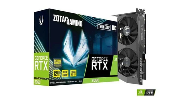 Card màn hình ZOTAC Gaming RTX 3060 Twin Edge có thiết kế khá hầm hố