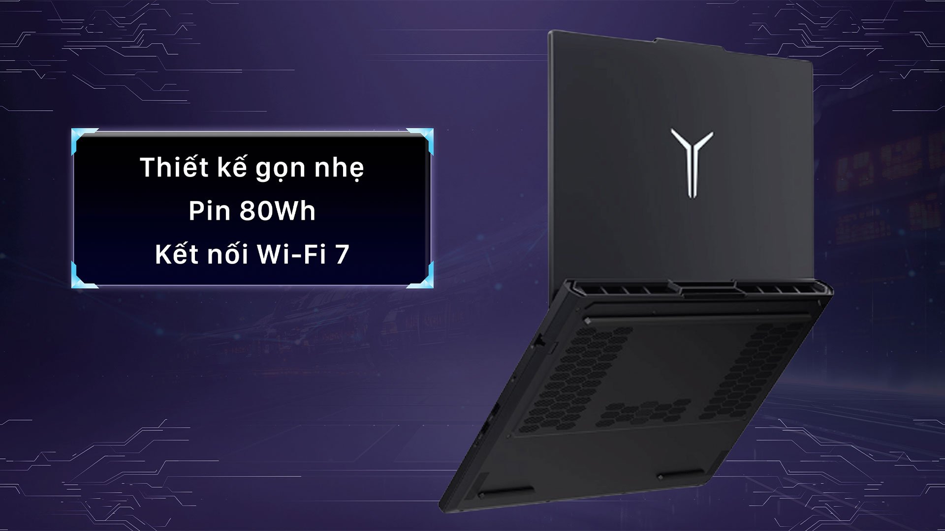 Laptop Lenovo Legion Y9000P IAX10 2025 - Thiết kế nhẹ gọn, pin 80Wh, hỗ trợ kết nối Wi-Fi 7