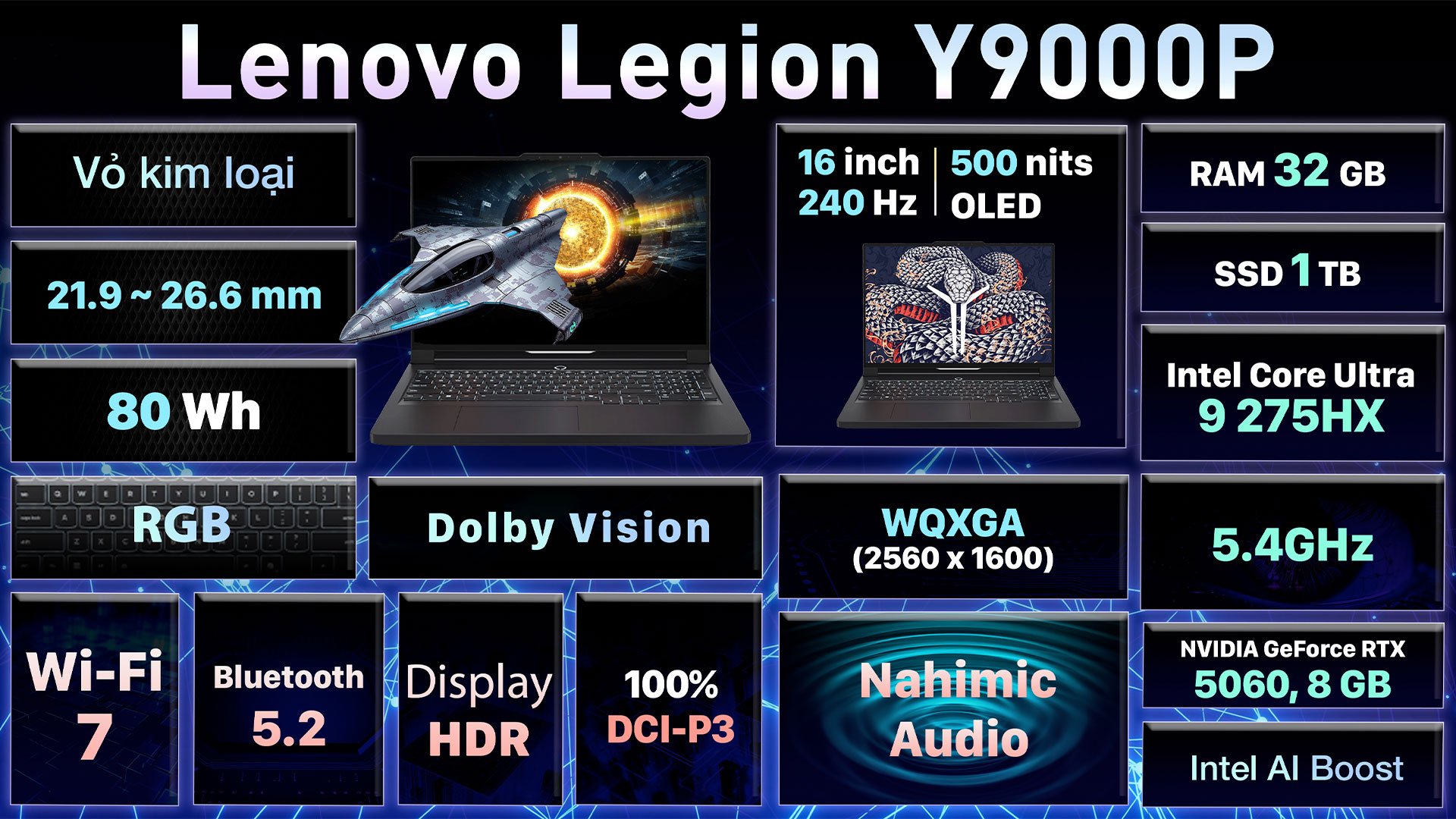 Laptop Lenovo Legion Y9000P IAX10 2025 là một trong những dòng laptop gaming cao cấp nhất hiện nay