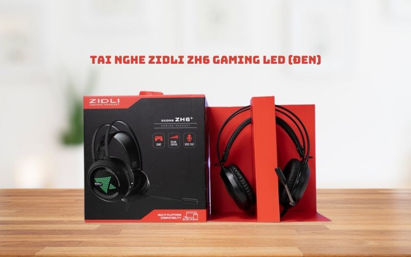Tai nghe Gaming ZIDLI ZH6 trang bị hiệu ứng ánh sáng LED đơn màu, tạo điểm nhấn cá tính và phong cách cho game thủ.