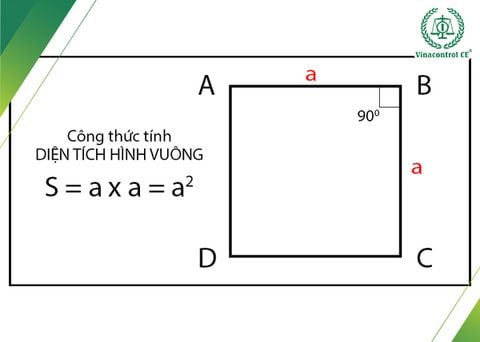 Công thức tính diện tích hình vuông và bài tập có lời giải