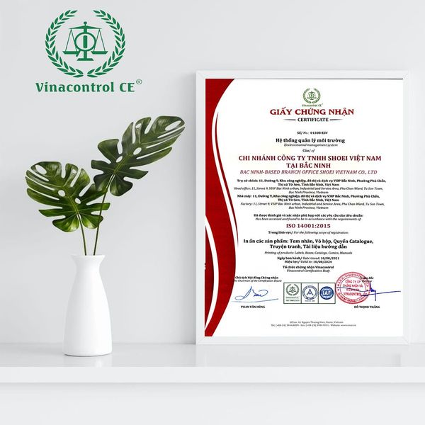 Mẫu giấy chứng nhận ISO 14001 phiên bản mới nhất