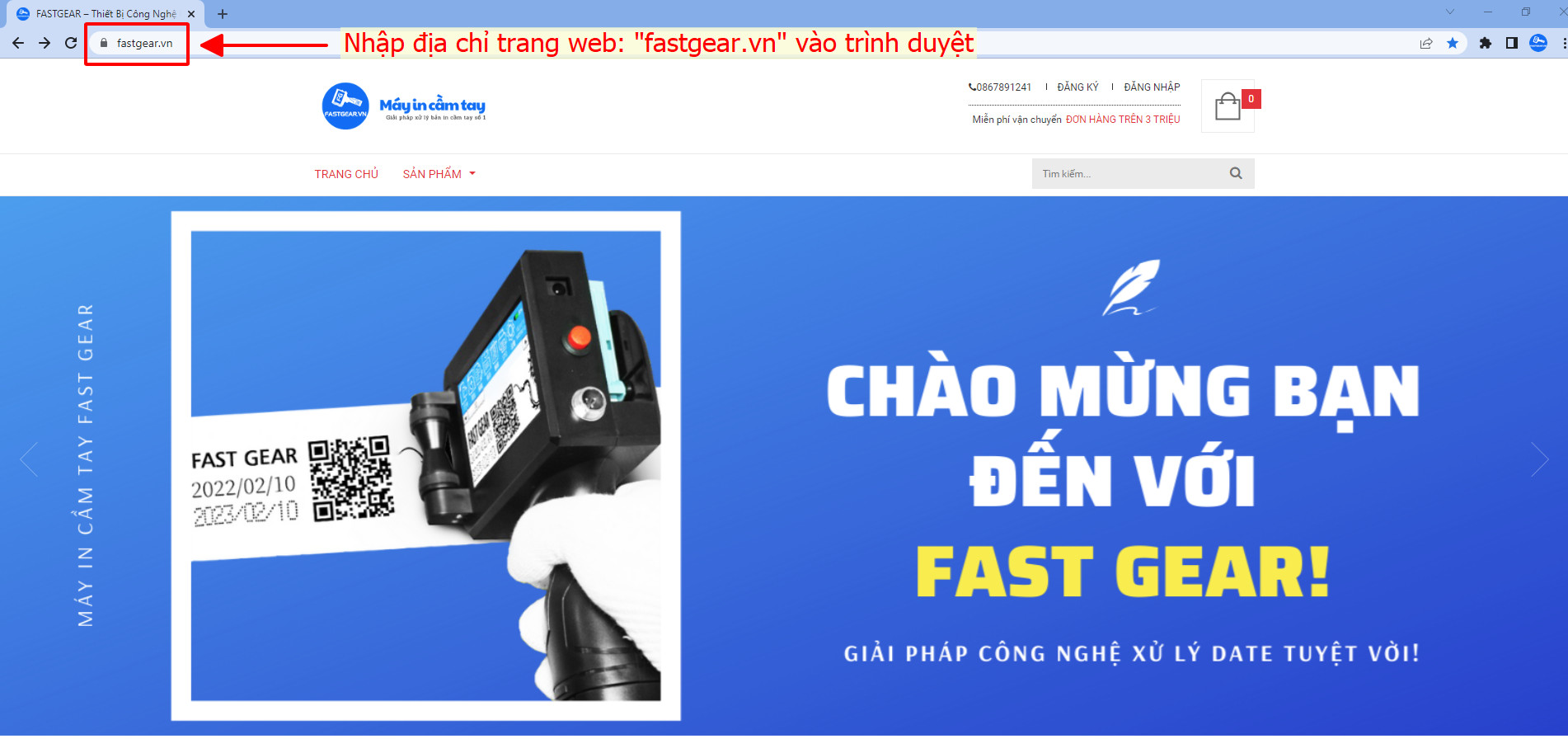 hướng dẫn mua hàng máy in date cầm tay fast gear