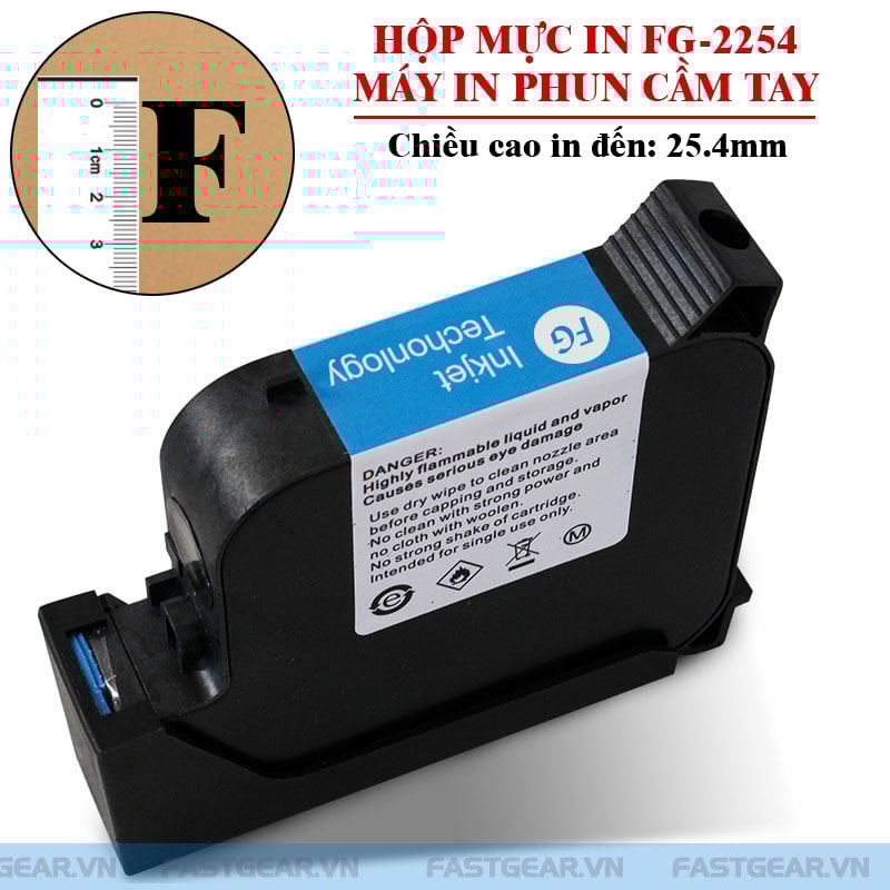 hộp mực in máy in phun date cầm tay fg 2254 chiều cao in 25.4mm