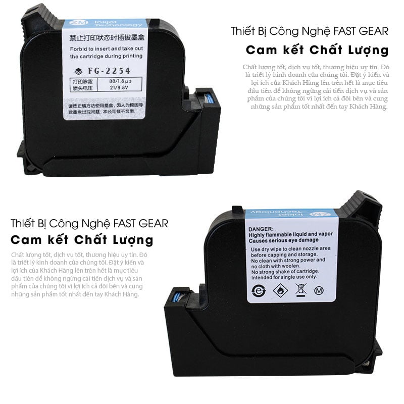 hộp mực in máy in phun date cầm tay fg 2254 chiều cao in 25.4mm