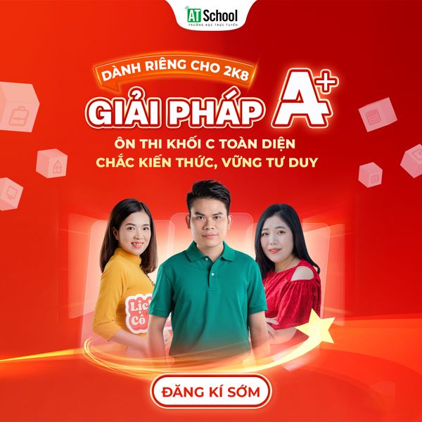 CHÍNH THỨC: ĐĂNG KÍ XUẤT PHÁT SỚM 2K8 ÔN THI TỐT NGHIỆP THPT 2026 MÔN VĂN - SỬ - ĐỊA