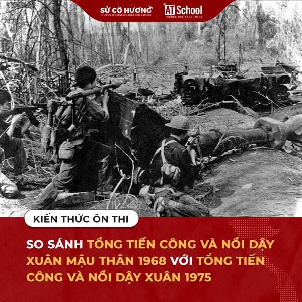 So sánh Tổng tiến công và nổi dậy Xuân Mậu Thân 1968 với Tổng tiến công và nổi dậy Xuân 1975