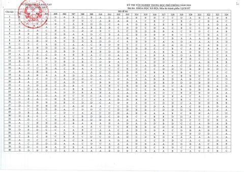 Đáp án, thang điểm bài thi Ngữ văn và đáp án các môn thi trắc nghiệm thi tốt nghiệp THPT 2024