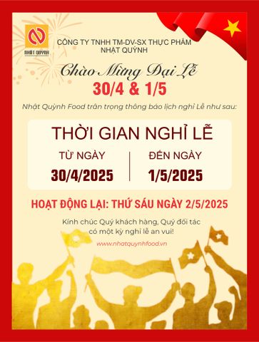 THÔNG BÁO NGHỈ LỄ 30.4