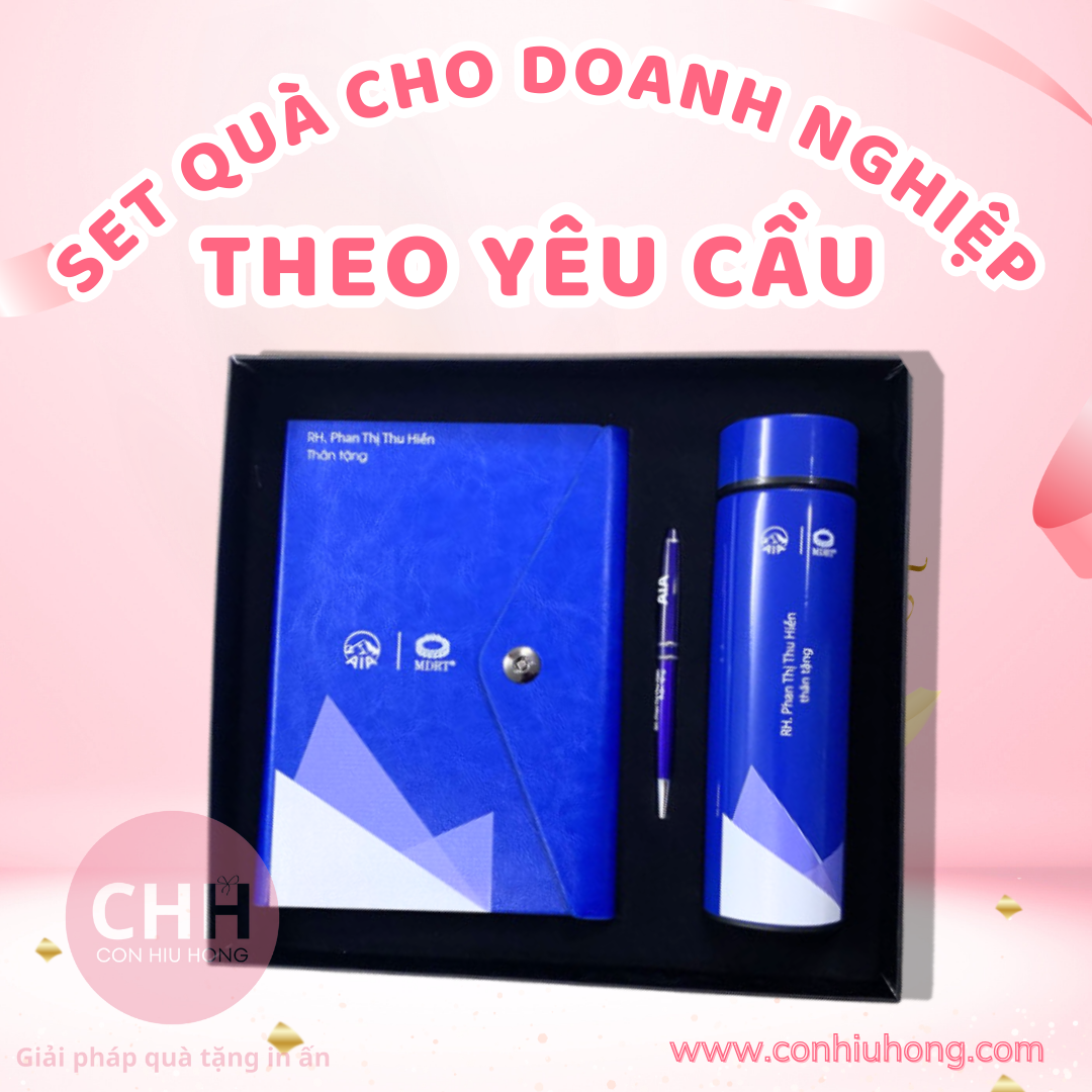 Quà tặng cho doanh nghiệp - GiftSet sang trọng tại Con Hiu Hồng Gift