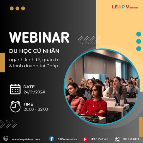 WEBINAR Du học cử nhân ngành Kinh tế, quản trị và kinh doanh tại Pháp