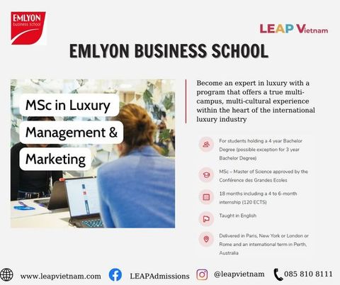 EMLYON BUSINESS SCHOOL - Chương trình thạc sĩ MSc in Luxury Management & Marketing