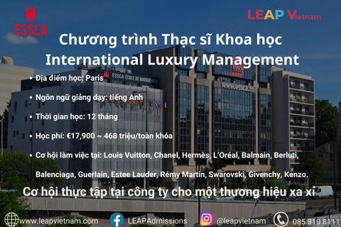 ESSCA School of Management : Chương trình Thạc sĩ Khoa học Quản trị hàng xa xỉ quốc tế (International Luxury Management)