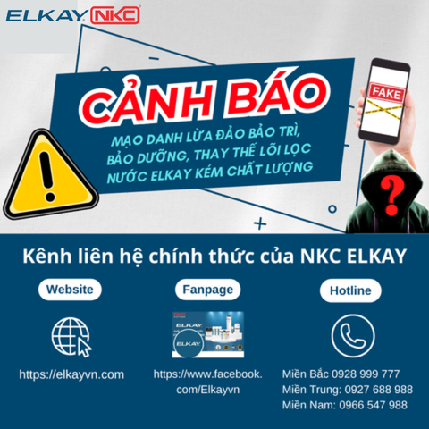 CẢNH BÁO Mạo danh, lừa đảo bảo trì, bảo dưỡng, thay lõi lọc nước ELKAY