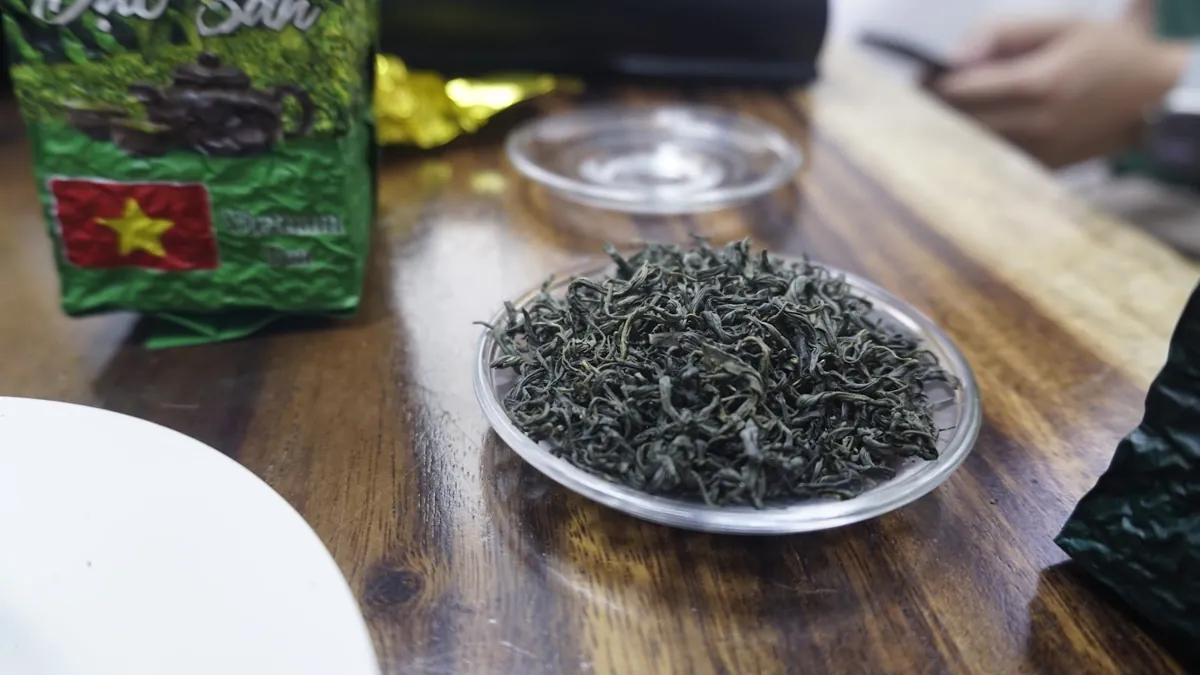 Trà xanh Thái Nguyên đổ ra đĩa cạnh túi – trà hoa bưởi và những điều cần biết khi dùng