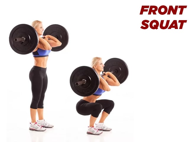 Tập mông với front squat