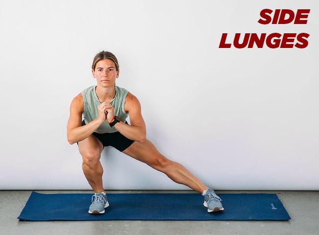 Tập mông với side lunges