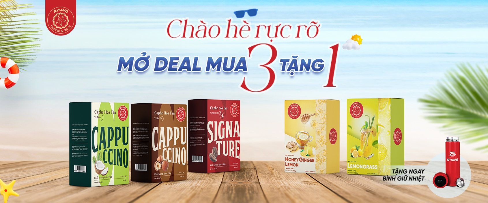 Mở Deal Mua 3 Tặng 1 Bình Giữ Nhiệt