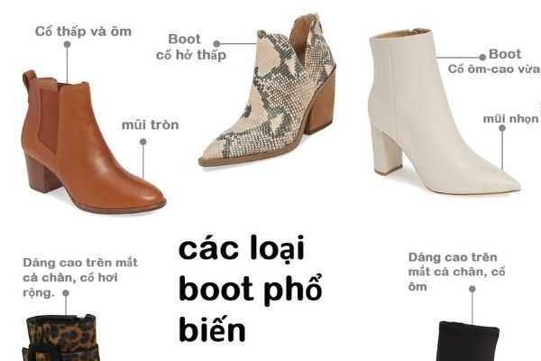 Các loại boot cổ ngắn nữ phổ biến