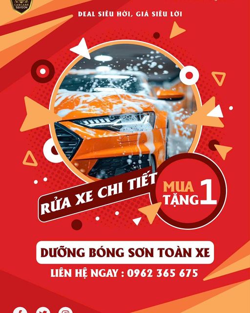 [CHƯƠNG TÌNH KHUYỄN MÃI] Rửa xe chi tiết TẶNG ngay dịch vụ Dưỡng bóng sơn