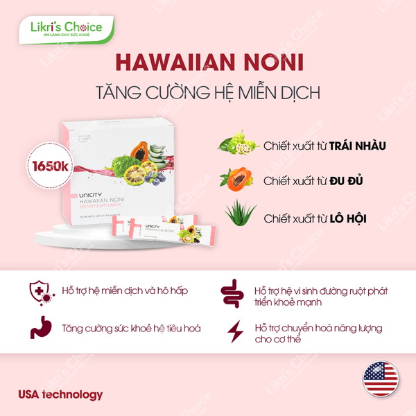 Hawaiian Noni - Thức uống dinh dưỡng giúp tăng cường miễn dịch và phòng chống các bệnh hô hấp, cảm cúm hiệu quả