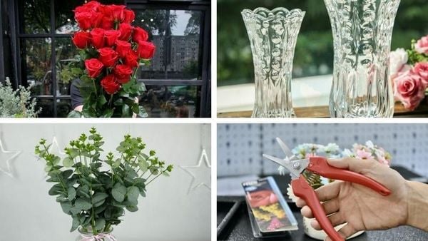 Cách cắm hoa hồng bàn thờ tông đỏ đẹp.