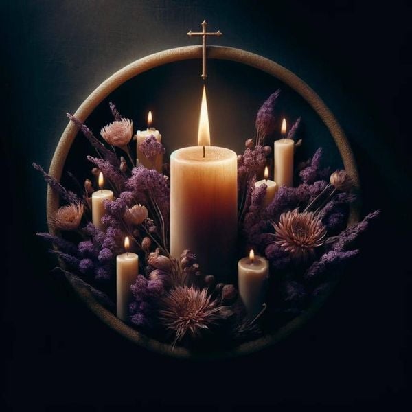 Hình nền đám tang Công giáo cận cảnh những bông hoa huệ tây màu trắng tinh khôi dành cho avatar Facebook