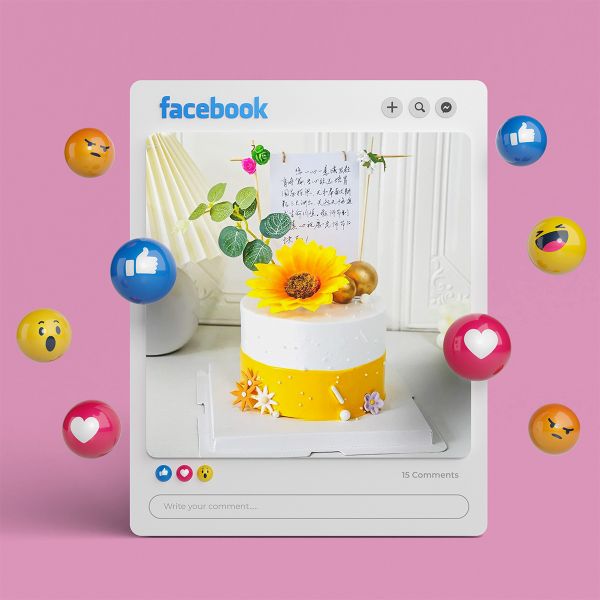 Bánh kem hoa hướng dương màu vàng cực đáng yêu.