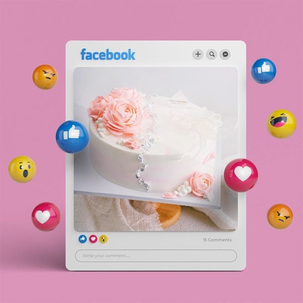 Mẫu bánh kem đơn giản, tinh tế và nhẹ nhàng.