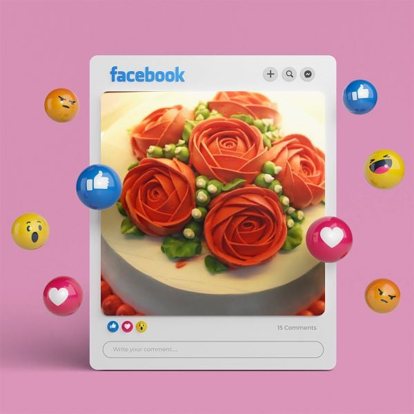 Mẫu bánh kem 6 hoa hồng đỏ truyền thống mà phụ huynh rất yêu thích.