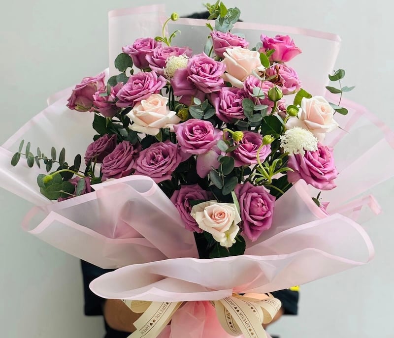 Bó Hoa Tươi Hồng Tím - HBD260