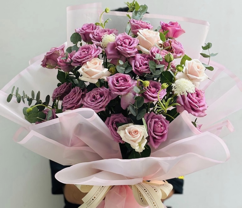 Bó Hoa Tươi Hồng Tím - HBD260