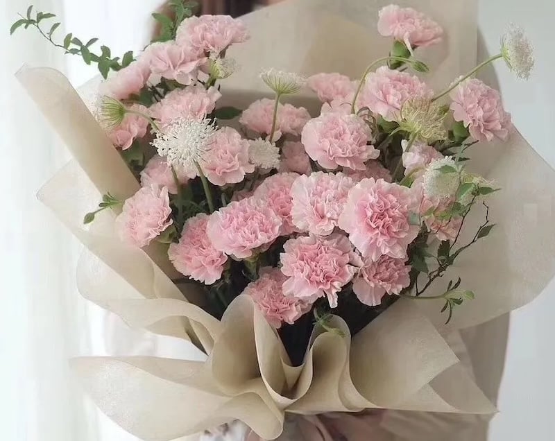 Bó hoa cẩm chướng hồng phù hợp tặng mẹ Ngày của mẹ và 20/10