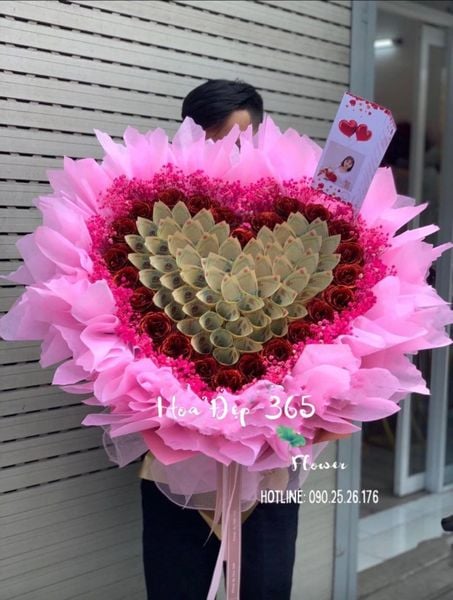 Hoa tiền 10k mix hoa sáp thơm