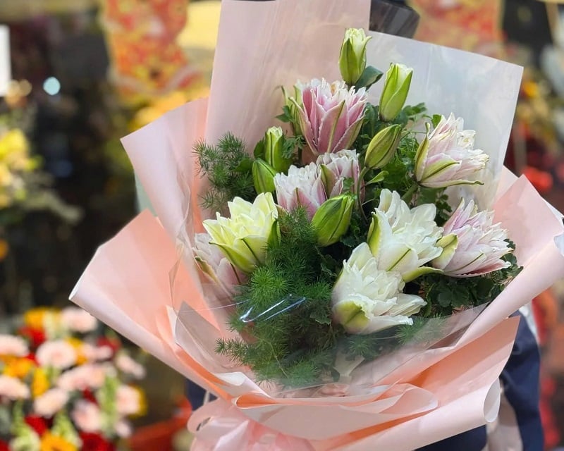 Bó Hoa Ly Ánh Hồng Kép - HBD279