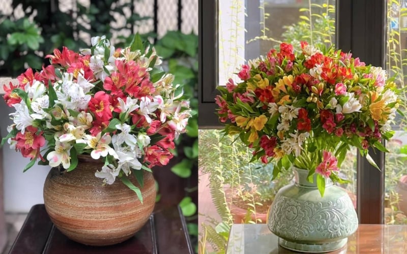 Cách cắm hoa thủy tiên tròn bình cổ tròn