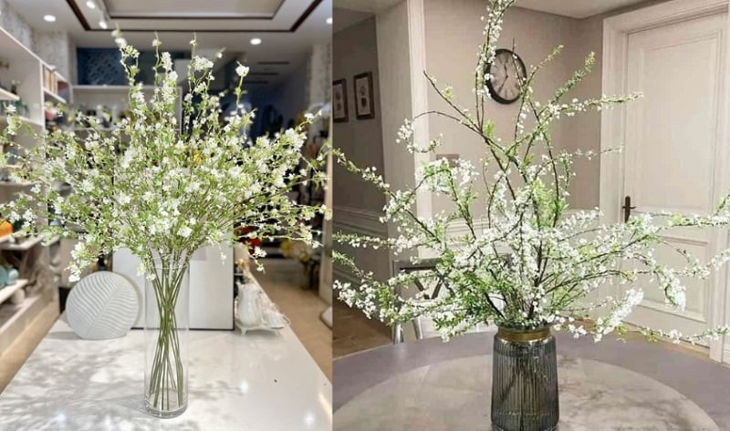 Mẫu cắm hoa tuyết mai đẹp