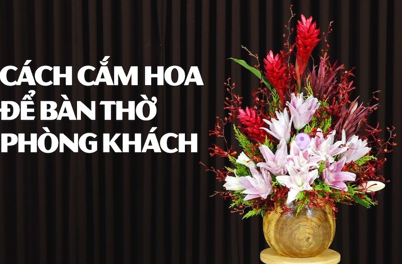 Cách cắm hoa ly tam giác ngũ sắc