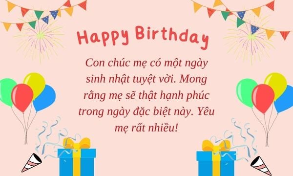 Chúc mẹ ngày sinh nhật làm cách thể hiện tình yêu thương
